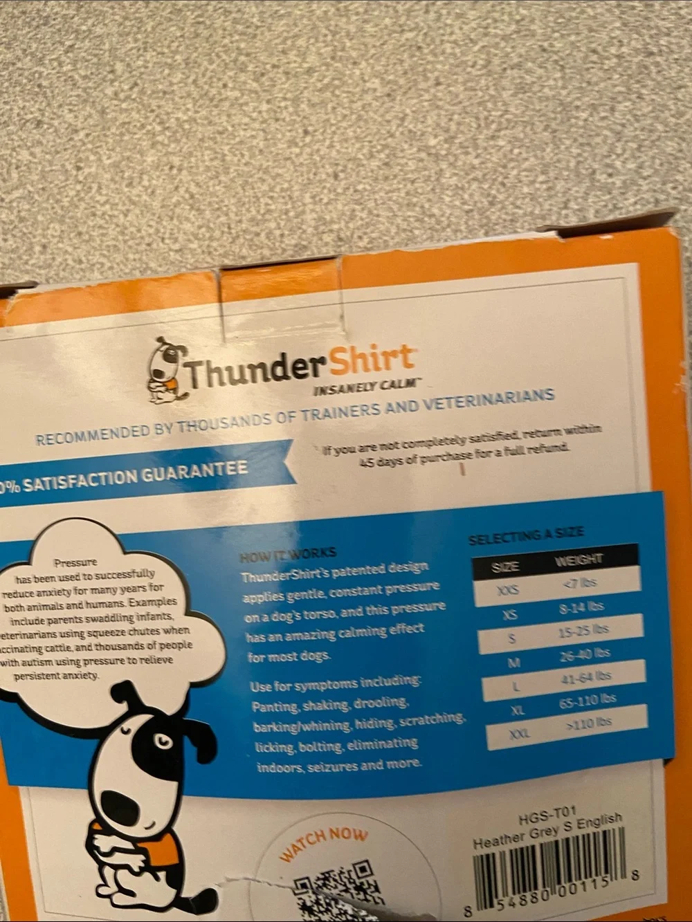 Thundershirt Solid Gray Calming Wrap for Dogs